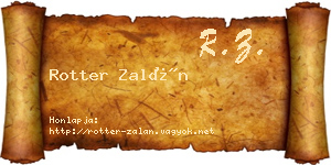 Rotter Zalán névjegykártya