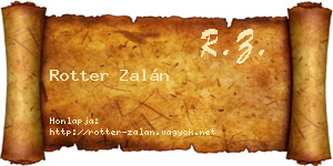 Rotter Zalán névjegykártya